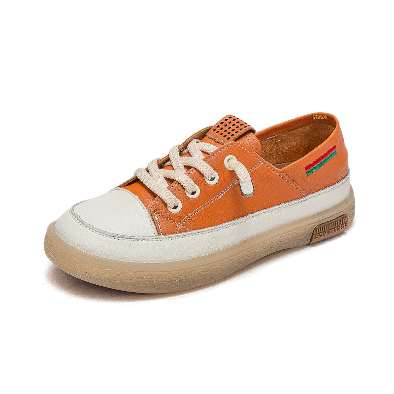 Women's Shu Autumn Low-cut Flat Pumps Round Toe White Solid Casual Shoes