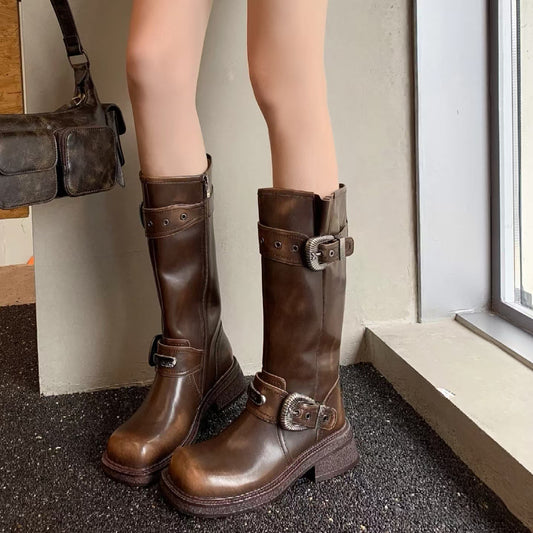 Women's Western Cowboy Summer Tall Knight Genuine Boots
