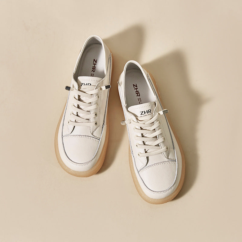 Women's White Jelly Bottom Flat Breathable Versatile Casual Shoes