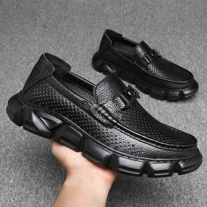 Men's Summer Breathable Hollow Soft Bottom Lazy Men's Shoes