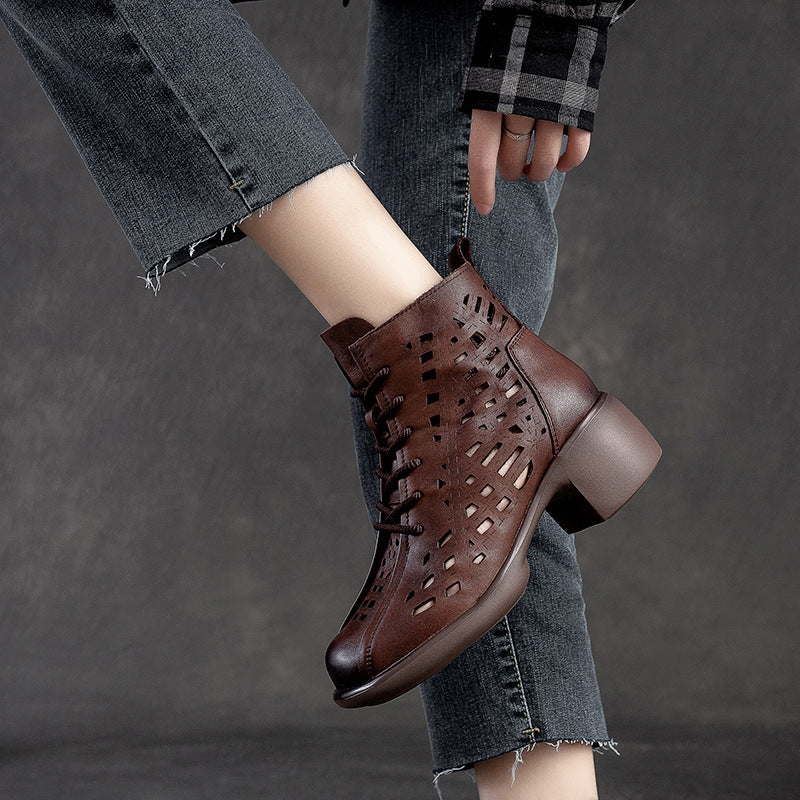 Women's & Men's Comfortable Roman Style Retro Rub Colored Heels