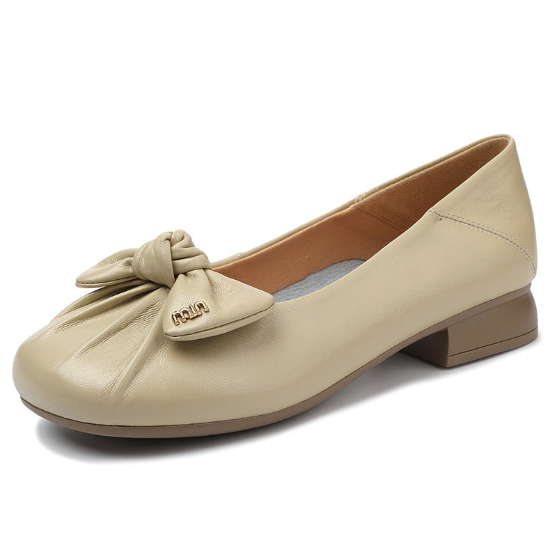 Women's Summer Shallow Mouth Round Head Slip-on Casual Shoes
