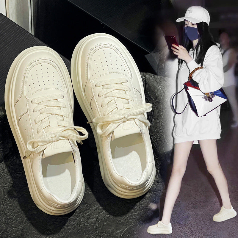 Women's Platform White Spring Sports Pumps Muffin Casual Shoes