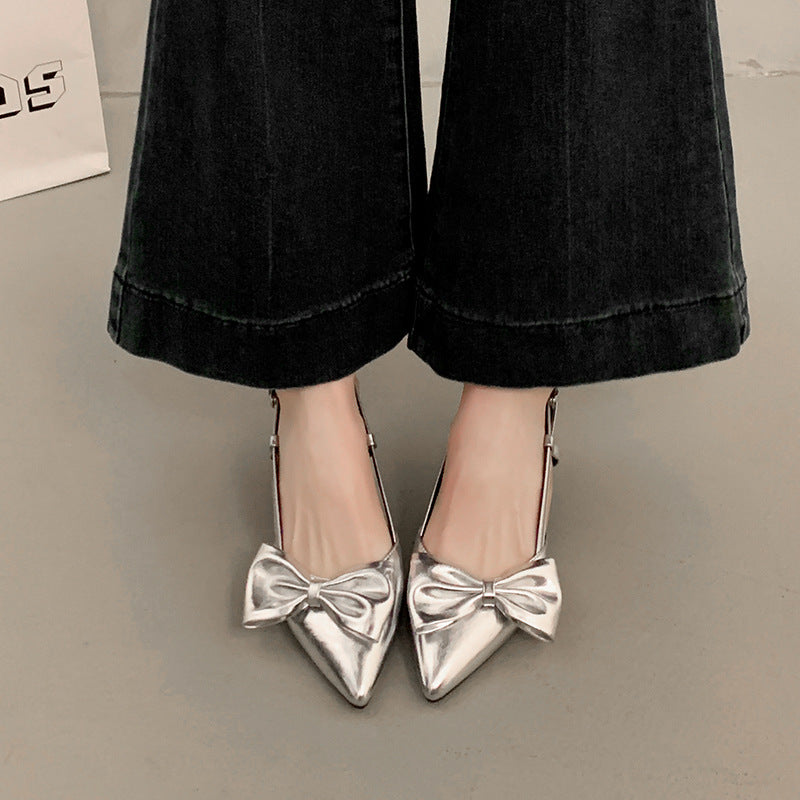 Women's Pointed Shallow Mouth Back Empty Closed Toe Women's Shoes