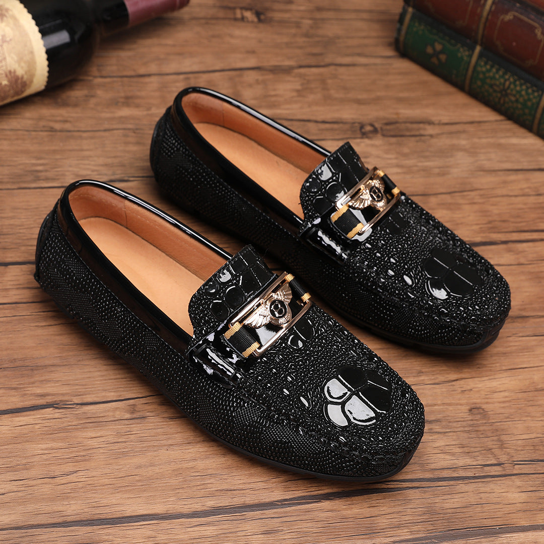 Men's Waterproof Head One Pedal Rubber Platform Loafers