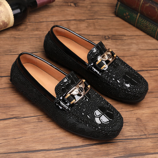 Men's Waterproof Head One Pedal Rubber Platform Loafers