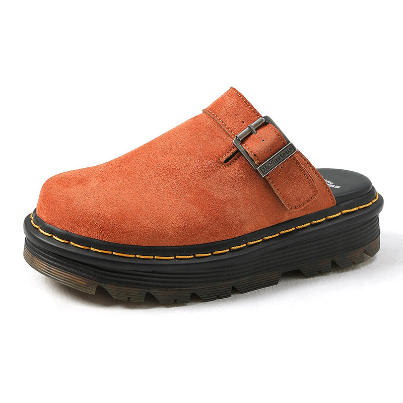 Women's Closed Toe Low-cut Flat Retro Large Size Slippers