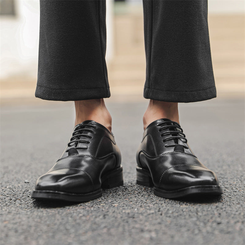 Men's Style Business Formal Square Toe Wedding Leather Shoes