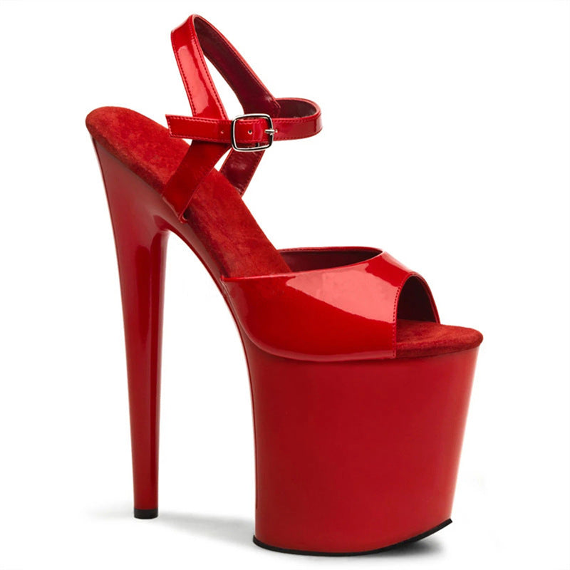 Women's High Bright Super Platform Design Sense Heels