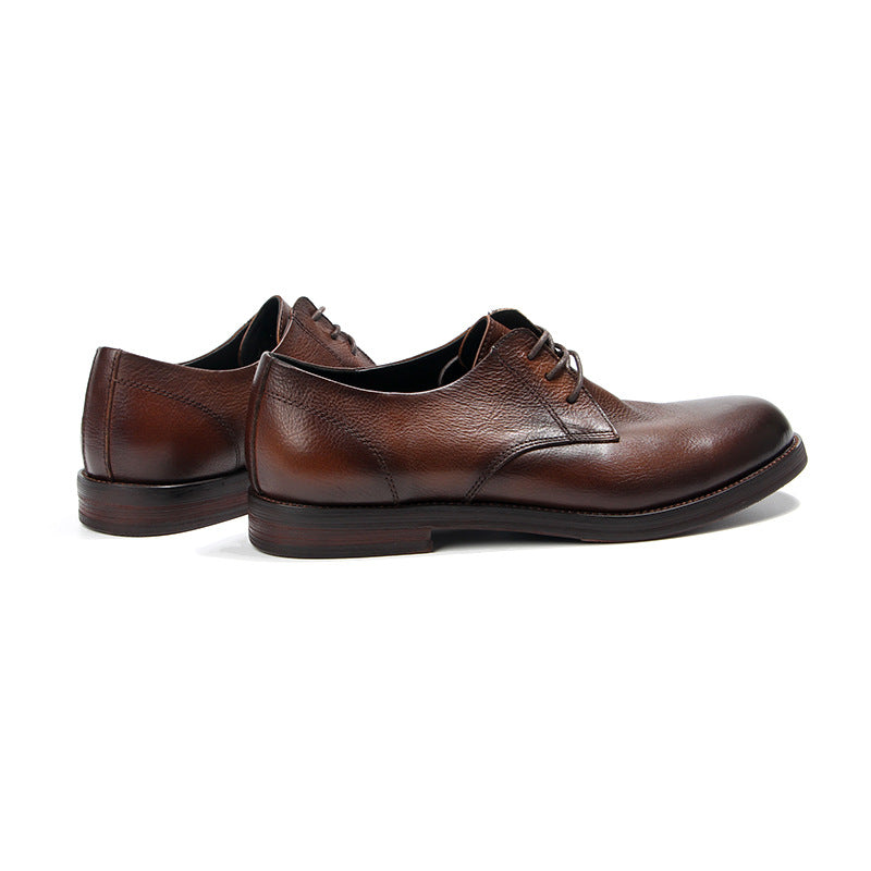 Men's British Business First Layer Cowhide Retro Leather Shoes
