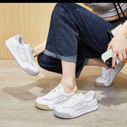 Women's White Spring Comfortable Board Trendy Versatile Casual Shoes