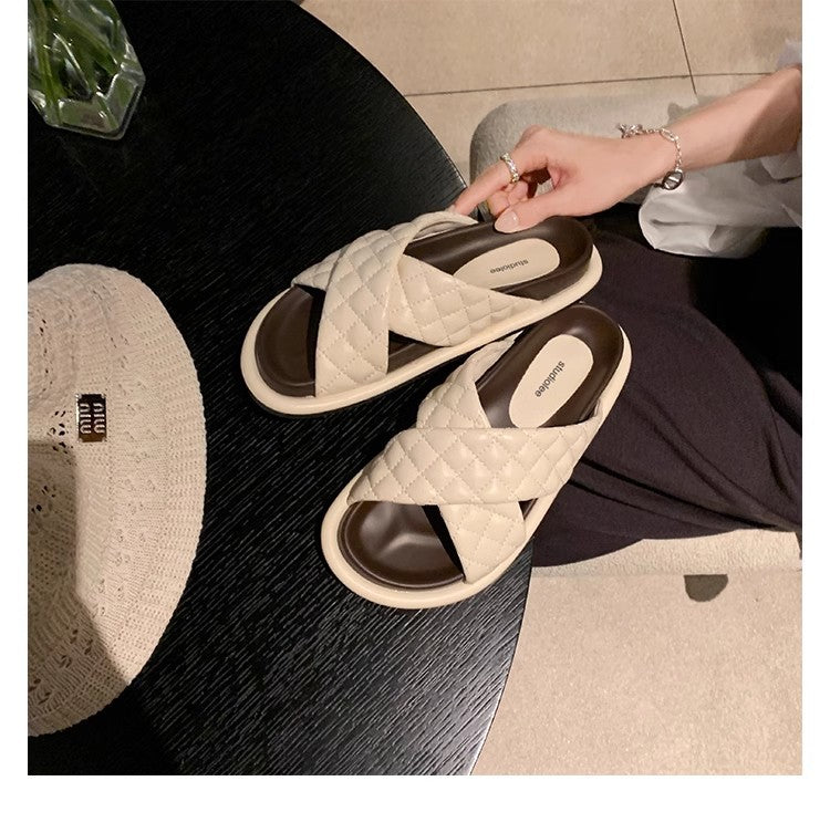 Women's Grape Mom Summer Soft Glutinous Rhombus Sandals