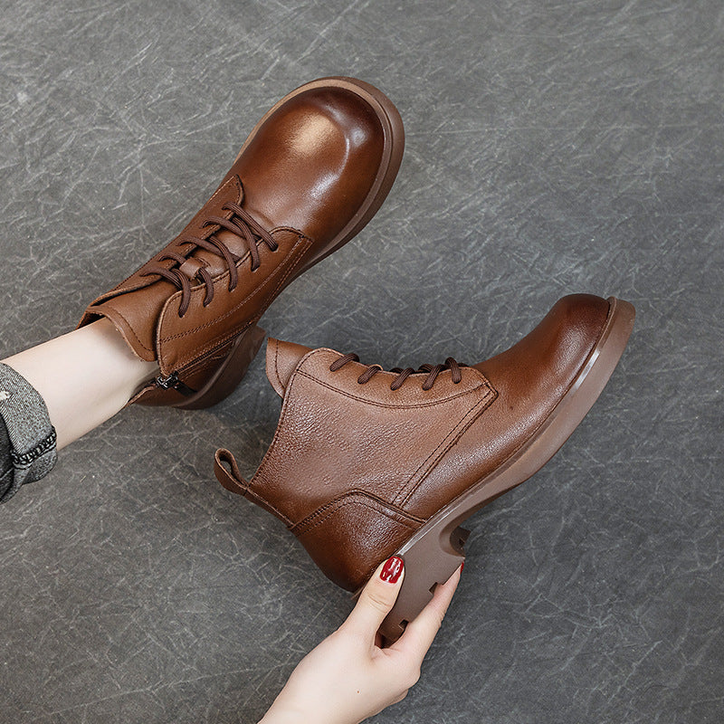 Women's Martin Chunky Soft Bottom Surface Plus Size Boots
