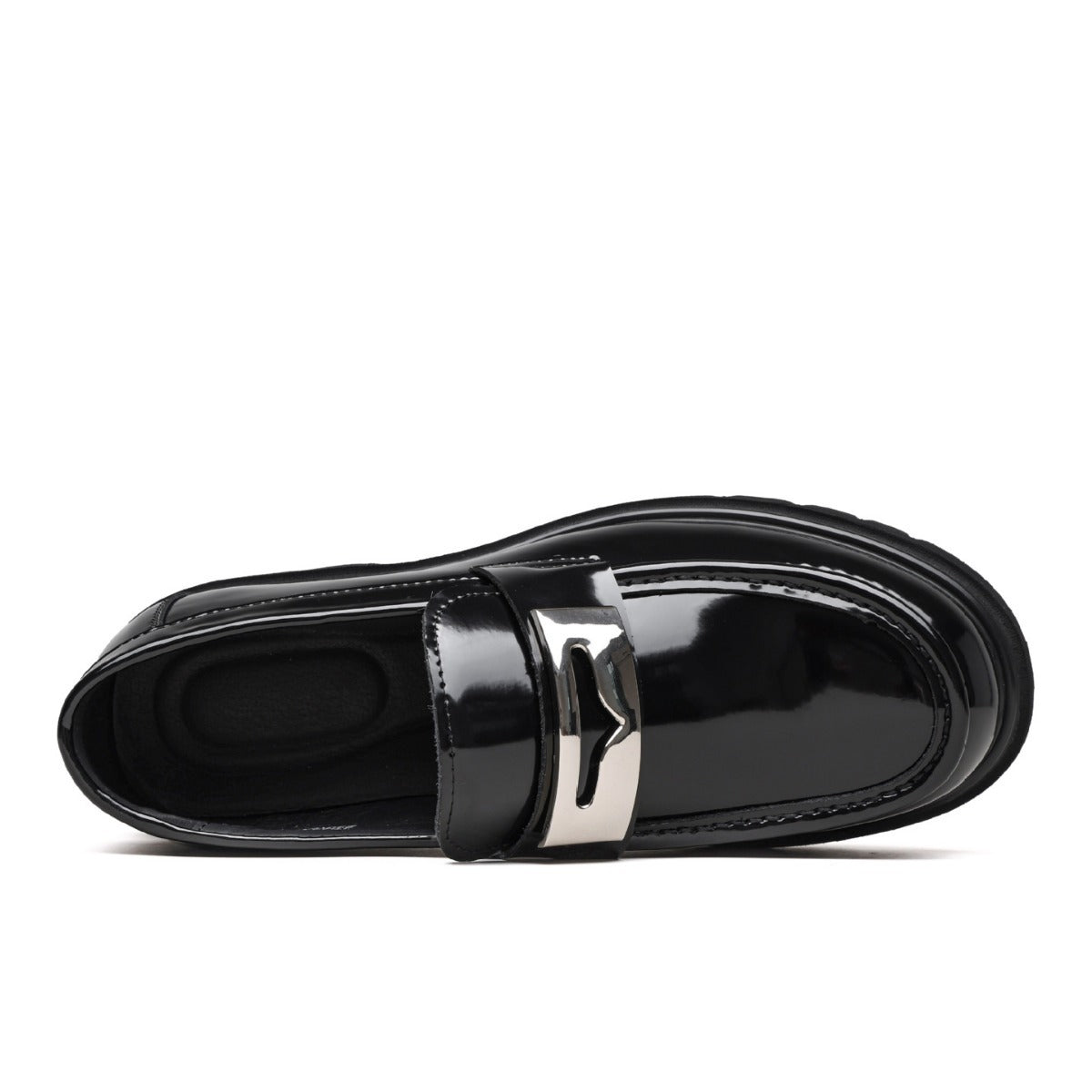 Men's Cowhide Daily Foam Platform Glossy Formal Leather Shoes