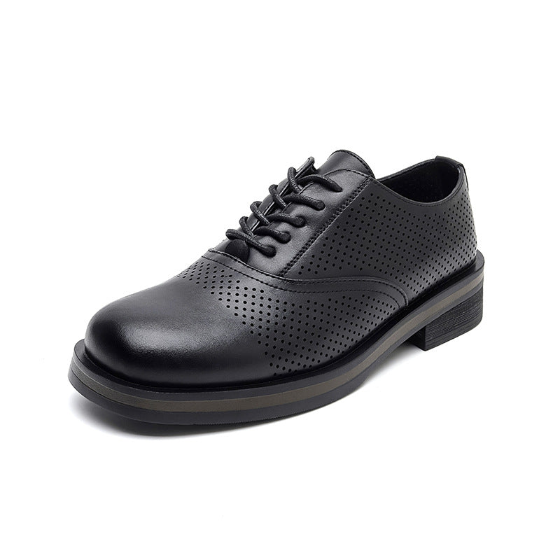 Women's & Men's Spring Couple Derby British Style Business Leather Shoes