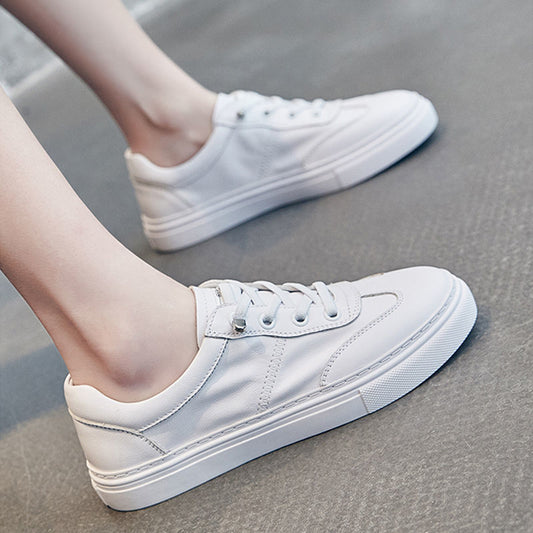 Women's White Sports Versatile Korean Style Flat Casual Shoes