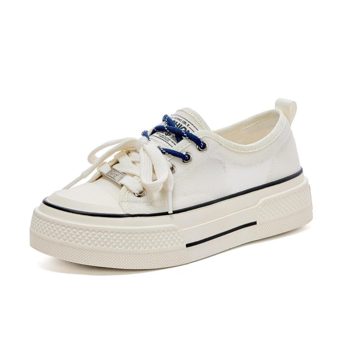 Women's Lace Mesh Breathable White Summer Thick Canvas Shoes