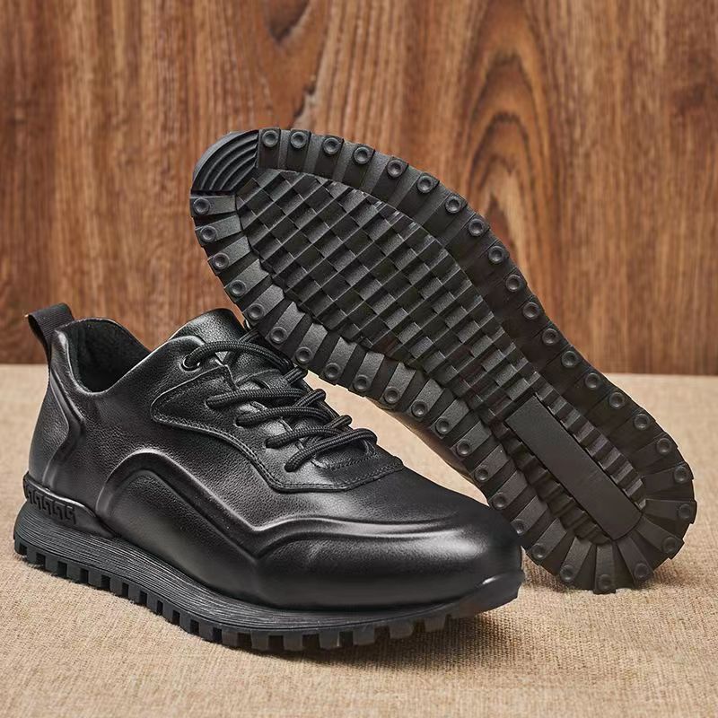 Men's First Layer Cowhide Sports Breathable Soft Leather Shoes