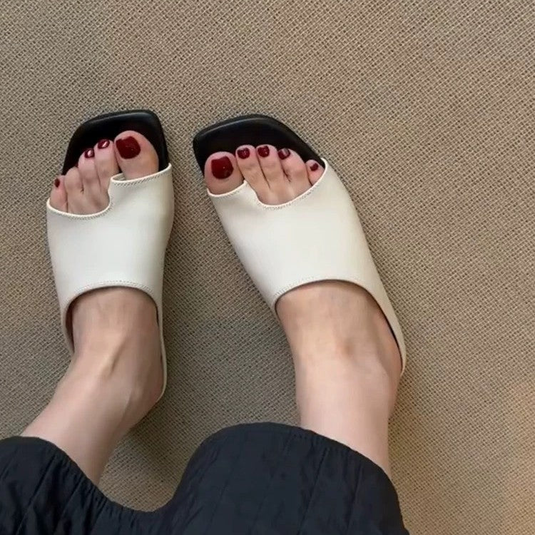 Women's Version Square Toe Covering Outer Wear Summer Sandals