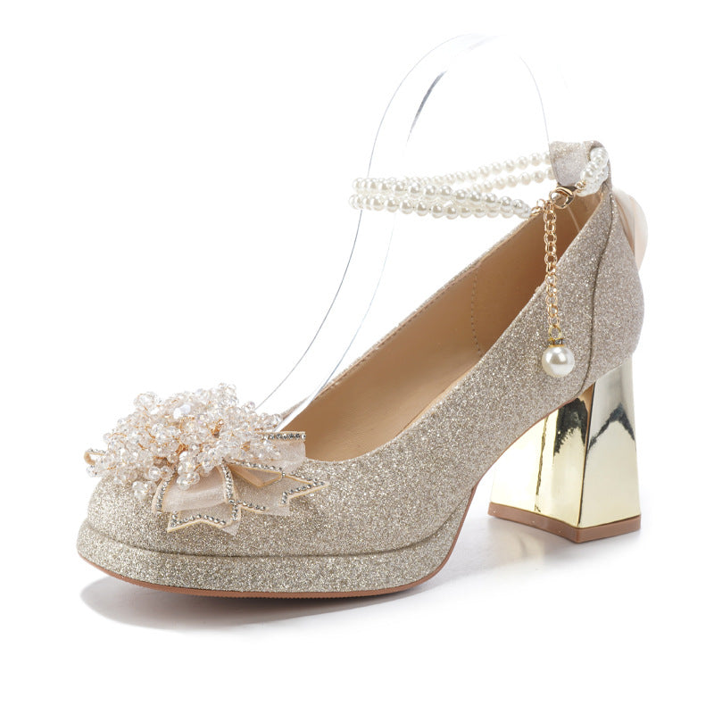 Women's Platform High Chinese Cheongsam Wedding Dress Two Women's Shoes