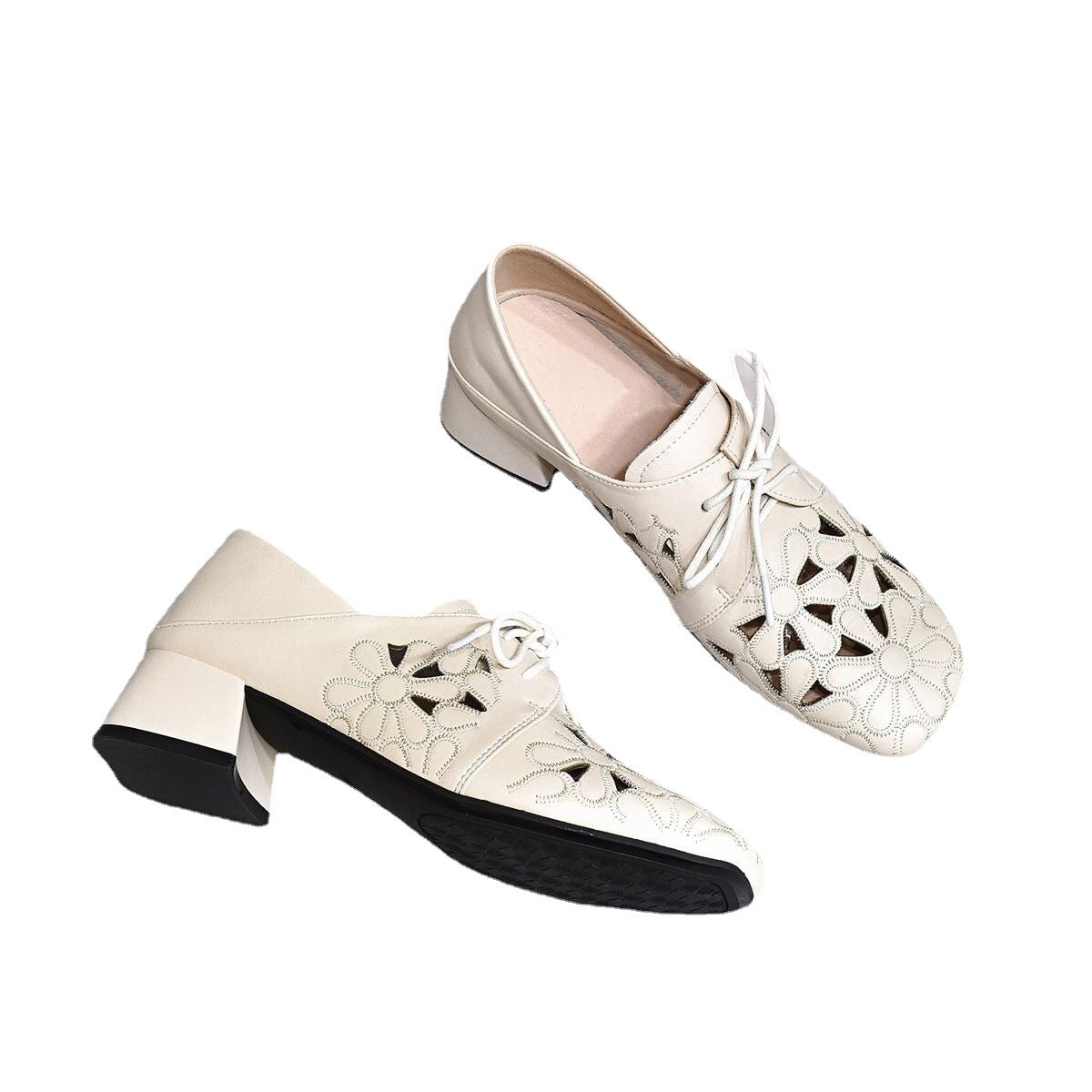 Women's Pointed Toe Chunky Low Mom Summer Women's Shoes
