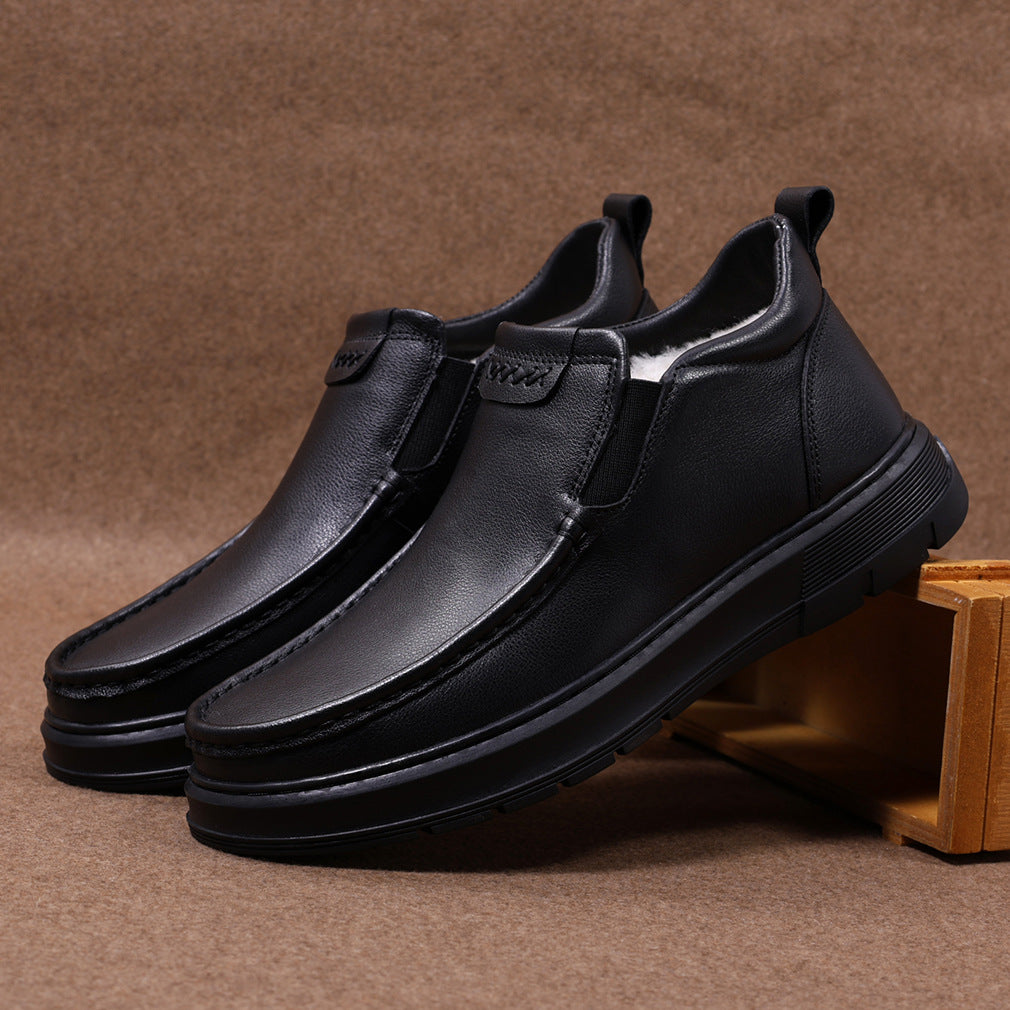 Men's First Layer Cowhide Winter Comfortable Warm Wool Men's Shoes