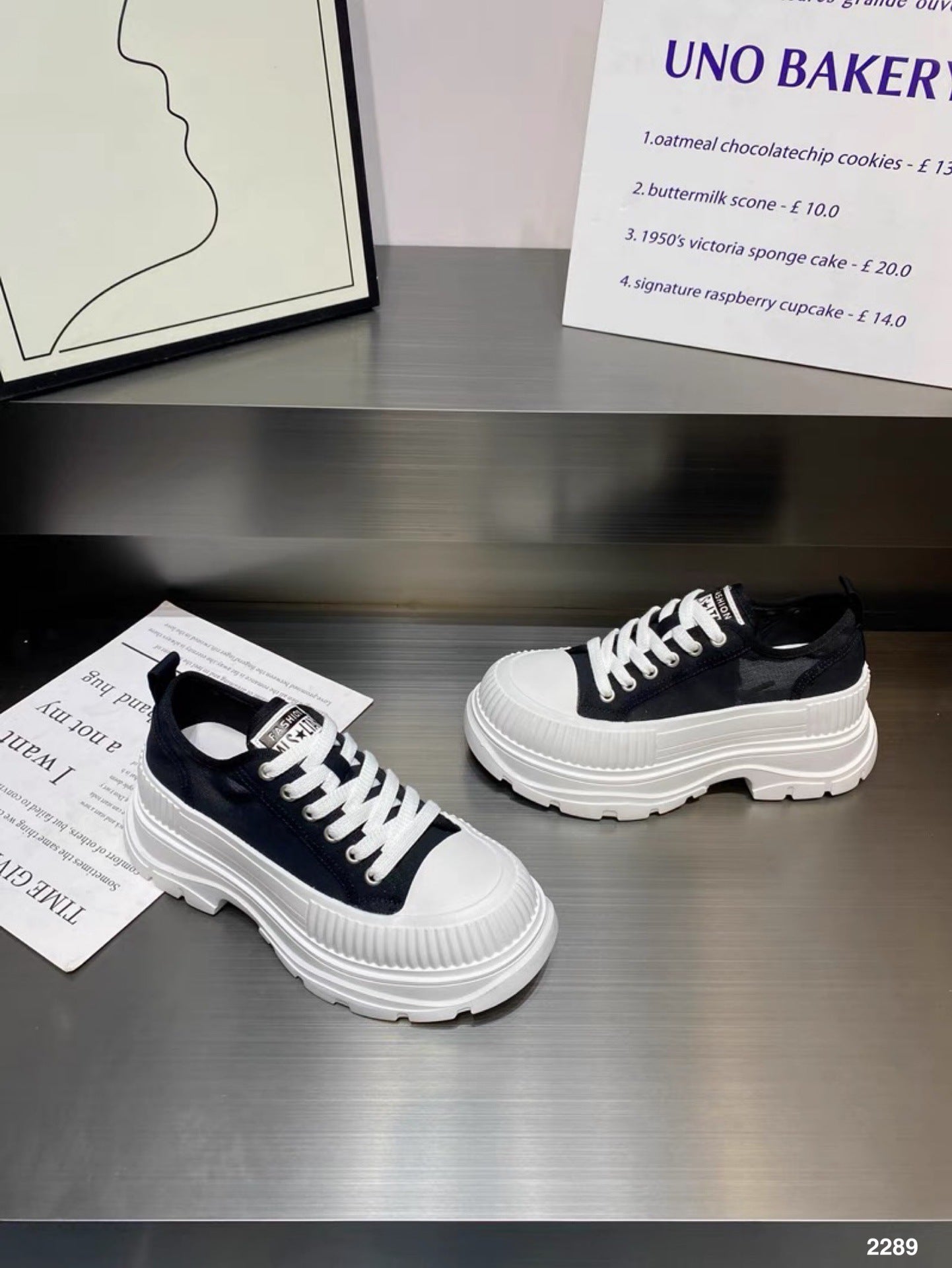 Women's Summer Thick Bottom Increased Breathable Small Muffin Low Casual Shoes