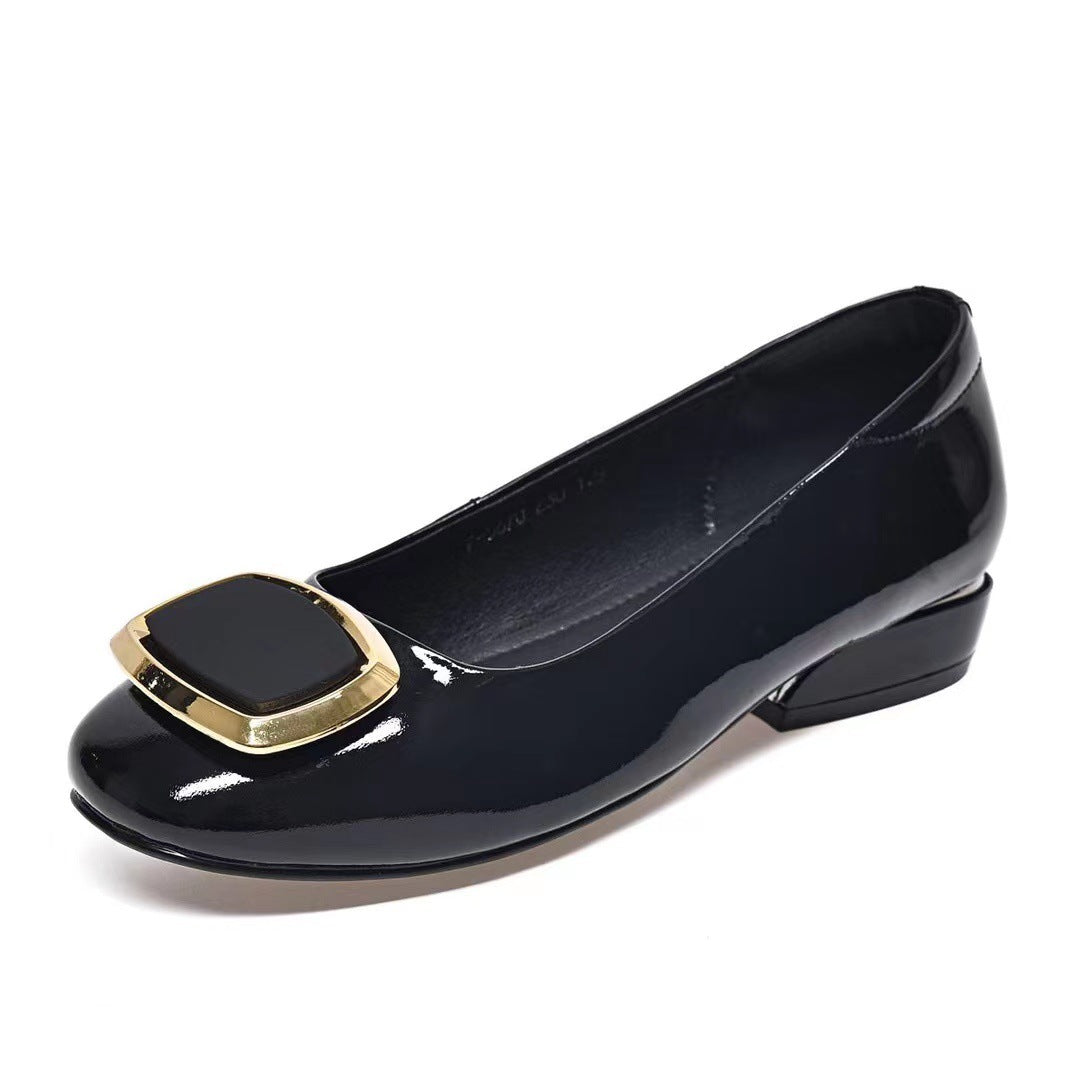 Women's Summer Patent Shallow Mouth Pointed Toe Casual Shoes