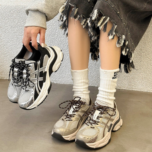 Women's Fleece-lined Winter Thick Bottom Lightweight Color Matching Increased Sneakers