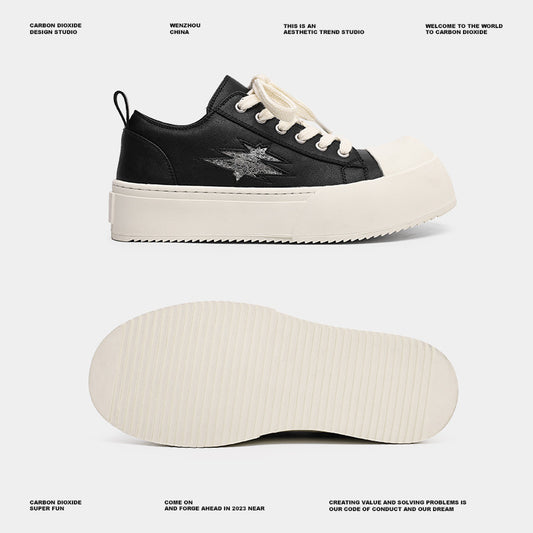 Fashion Round Toe Derby Autumn Platform Increased Sneakers