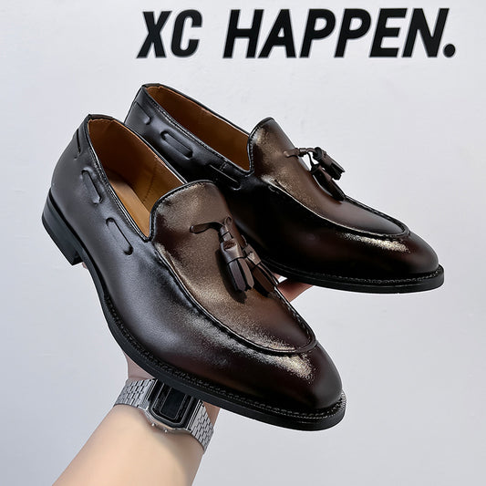 Men's Comfortable British Style Retro Slip-on Leather Shoes