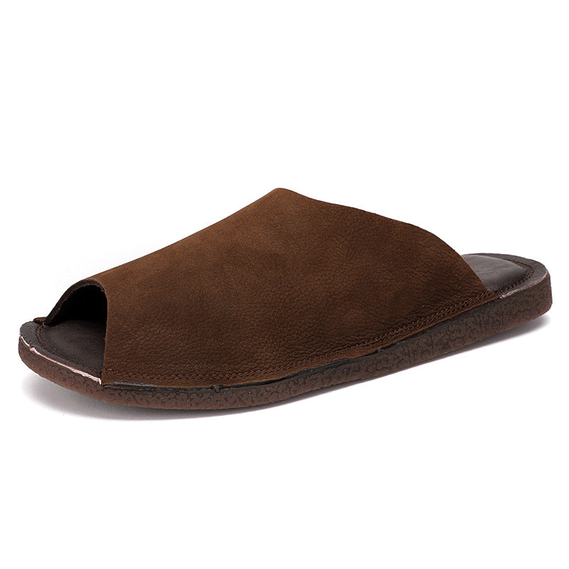 Women's Cowhide For Flat Outdoors Vintage Beef Tendon Sandals