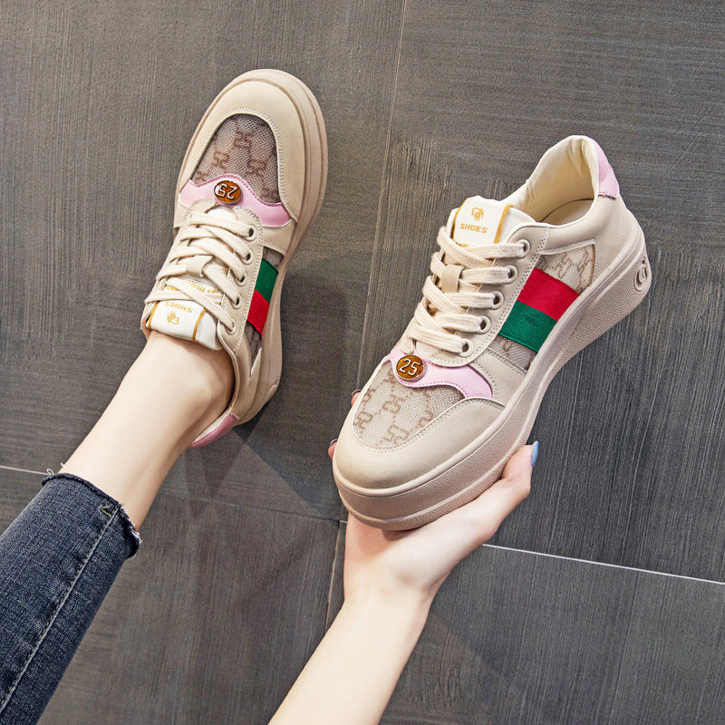 Women's Dirty Spring Genuine Platform Sports Leisure Sneakers