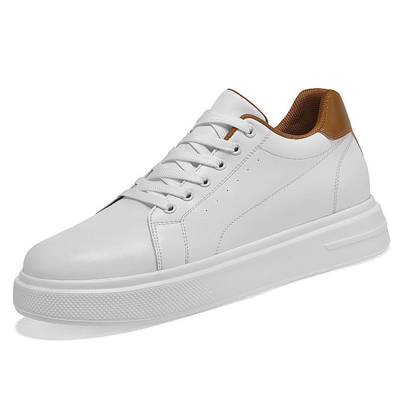 Men's Invisibly Heightened Trendy Platform White Breathable Men's Board Shoes