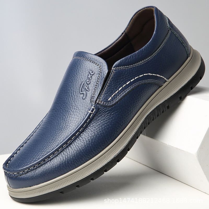 Men's Autumn First Layer Cowhide Driving Loafers