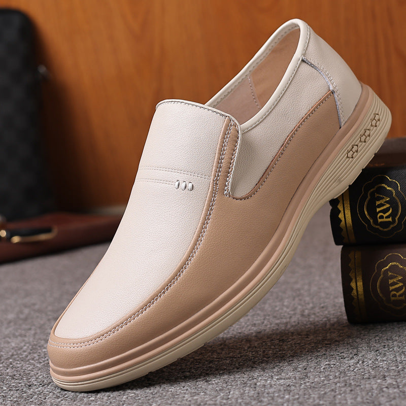 Men's Beige Soft Bottom Business Light White Sandals