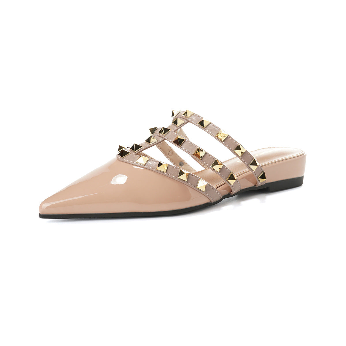 Women's Rivet Thick Bottom Toe Cap Half Slippers