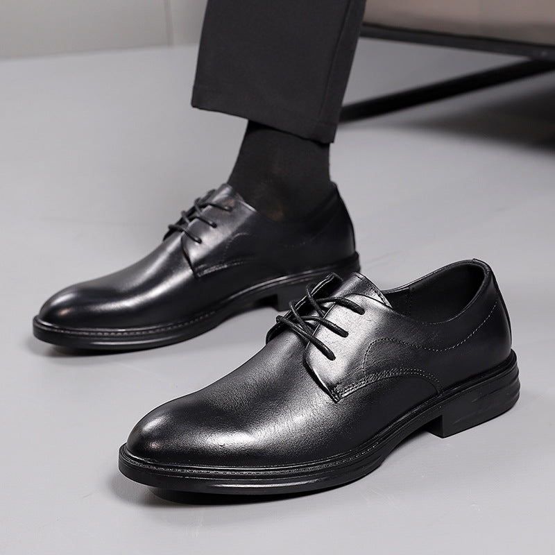 Men's Business Cowhide Thick Formal Daily For Leather Shoes