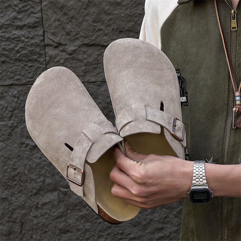 Slip-on Retro Minimalist Design High-grade Outerwear Sandals