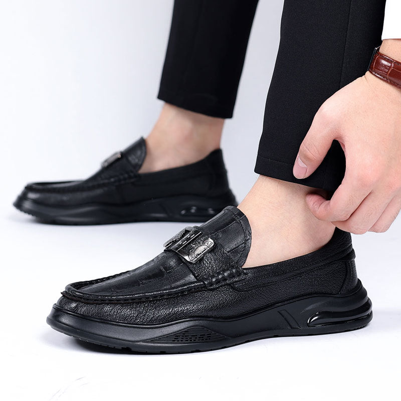 Men's Autumn Sheepskin Fashion Slip-on Soft Bottom Surface Male Casual Shoes