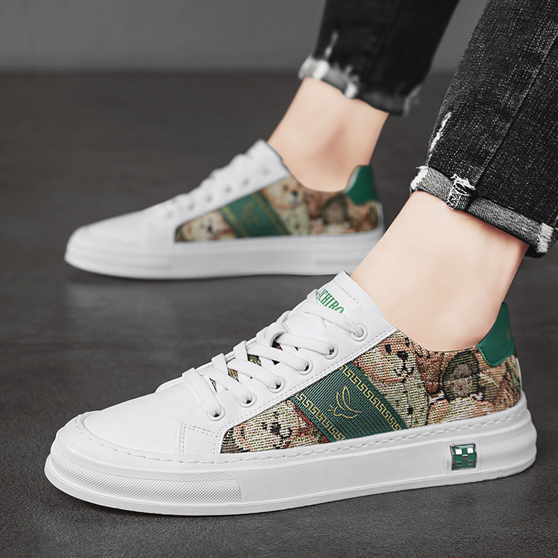 Men's Breathable Low Top Cloth Green Fashion Sneakers