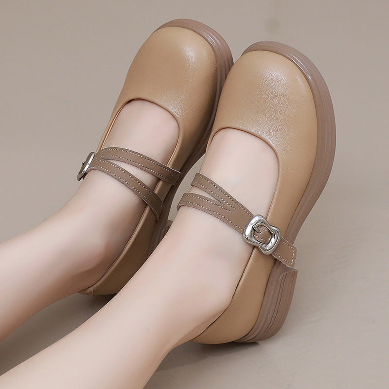 Women's Chunky Preppy Style Retro Soft Bottom Loafers