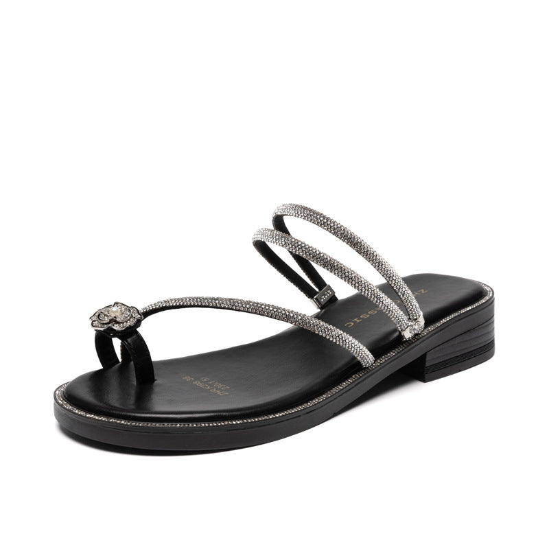 Rhinestone Summer French Style Temperament Fairy Sandals