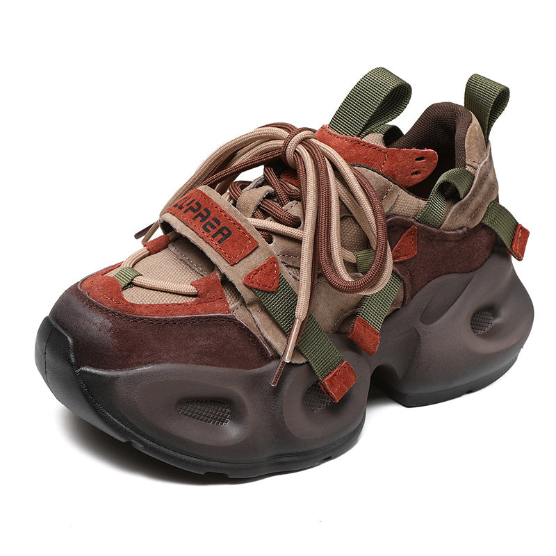 Women's Genuine Lightweight Small Height Increasing Autumn Sneakers