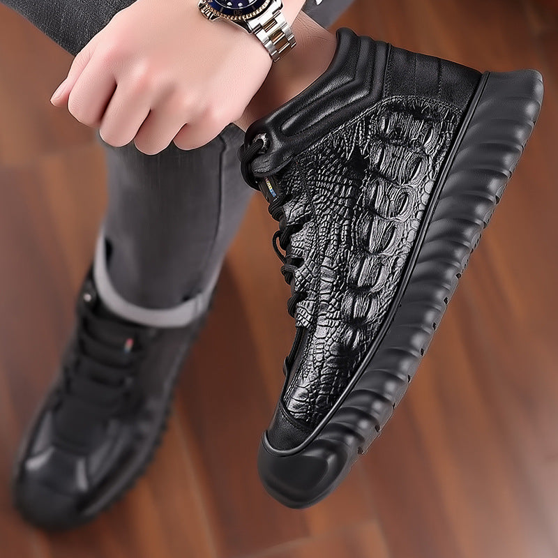 Men's Wool Cotton Outdoor Fleece-lined Northeast China Warm Leather Shoes