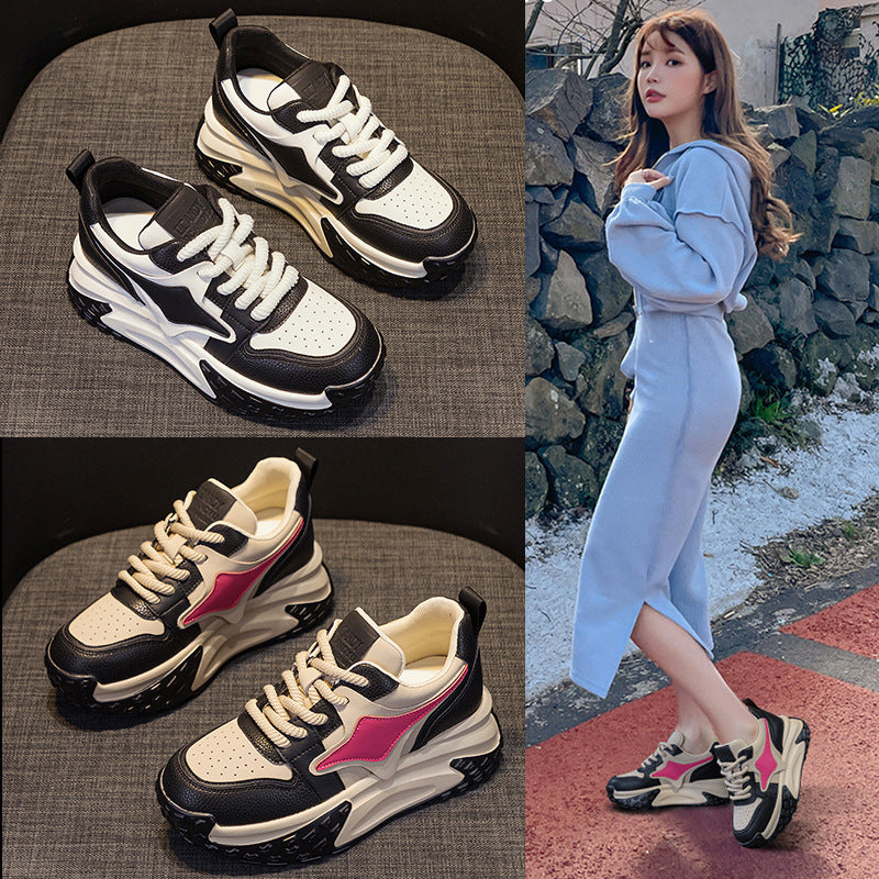 Women's Autumn Korean Platform Height Increasing Insole Versatile Fashion Men's Shoes