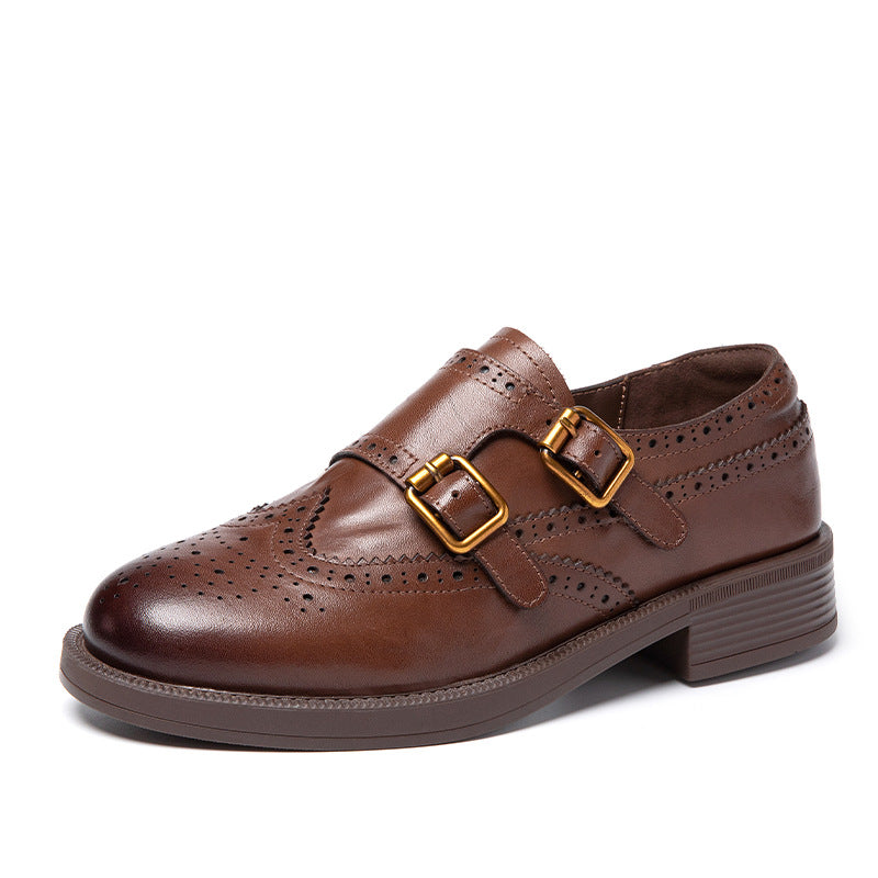 Women's First Layer Cowhide Flat Soft Bottom Loafers