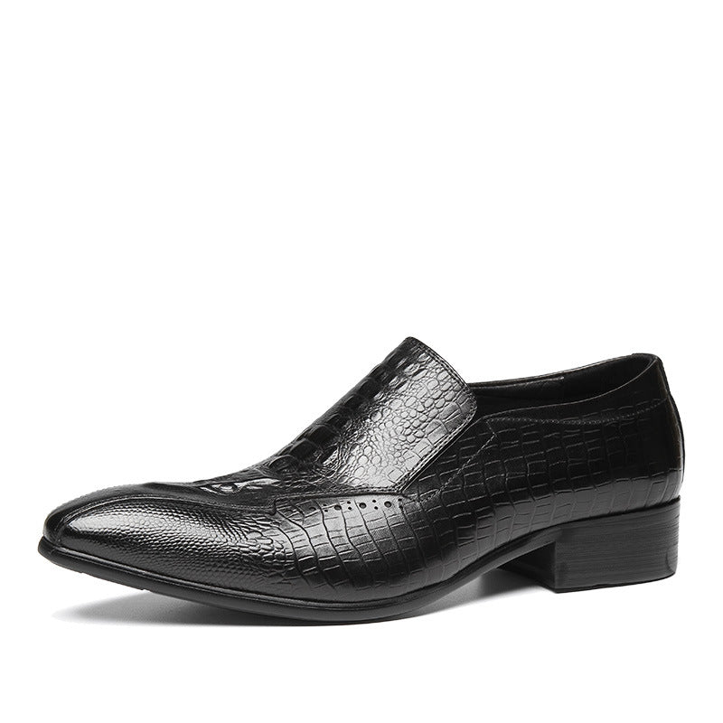 Men's Fashion Trendy Small Sharp Point Crocodile Leather Shoes