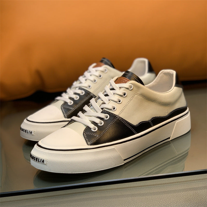 Men's Color Matching Genuine Fashion Board British Sneakers