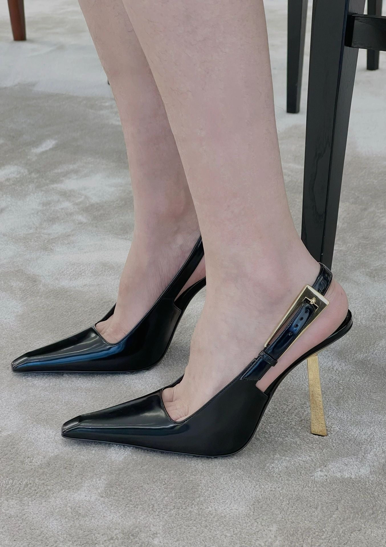 Women's Black Pointed High Stiletto Elegant High-grade Sandals